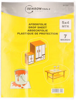 Benson Afdekfolie - transparant - 4 x 5 meter - afdekzeil