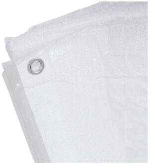 Benson afdekzeil - 1x stuks - wit - 4 x 5 m - bevestiging ogen - grondzeil - dekzeil