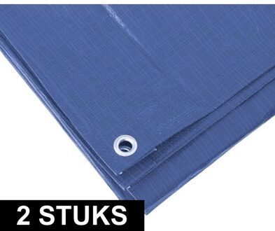 Benson Afdekzeil - 2x - 5 x 8 meter - blauw - dekzeil - polypropyleen grondzeil