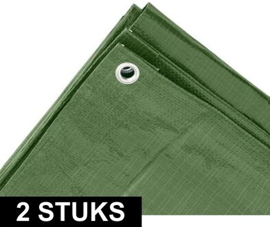 Benson Afdekzeil - 2x - groen - polypropyleen - 2x3 m - grondzeil - dekkleed