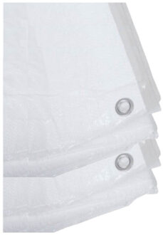 Benson afdekzeil - 2x stuks - wit - 4 x 5 m - bevestiging ogen - grondzeil - dekzeil