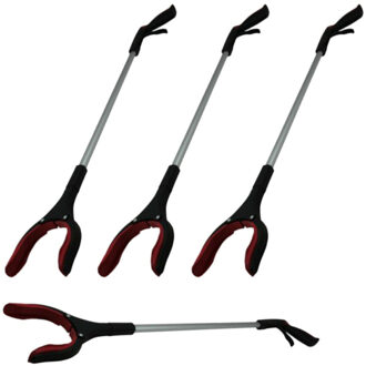 Benson Afvalgrijper - 4x - draaibare kop - 82 cm - kunststof - zwart - grijphulp