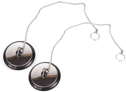 Benson Afvoerstop - 2x - 40mm / 30 cm - gootsteen dop - gootsteenstopper - met RVS ketting