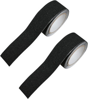Benson Anti-slip tape - 2 rollen - 5 meter x 5 cm - zwart - anti-slip strip tape/rand