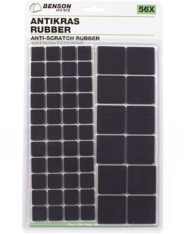 Benson Antikras rubber - zwart - meubelvilt - 56-delig - antikras viltjes