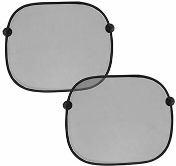 Benson Auto zonneschermen - 2x - zwart - 44 x 38 cm - met zuignap - zijraam