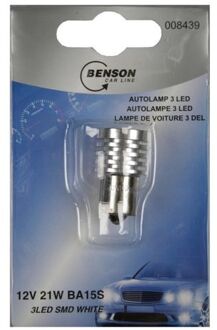 Benson Autolamp Led 12V 21W 3Led Smd White Ba15S