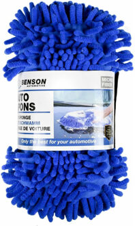 Benson Autospons rasta - blauw - microvezel - polyester - 20 x 12 cm