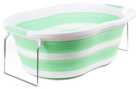 Benson Babybadje - opvouwbaar - groen/wit - 70 x 46,5 x 23 cm - antislipbodem