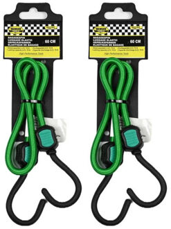 Benson Bagagespin - 2x - 2 haken - 60 cm - elastiek - bagagebinder/bindelastiek