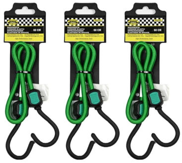 Benson Bagagespin - 3x - 2 haken - 60 cm - elastiek - bagagebinder/bindelastiek