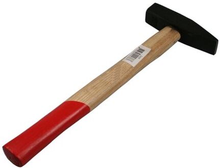 Benson Bankhamer / hamer met houten steel 30 cm - lichtbruin / rood - 500 gram - gereedschap hamer / werkbankhamer