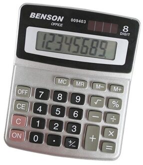 Benson Basic bureau rekenmachine voor kantoor of school Grijs