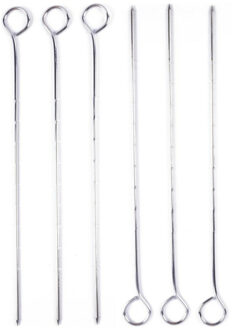 Benson BBQ/barbecue spiezen/vleespennen - 12x - metaal - 28 cm