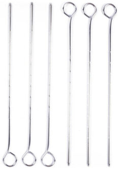 Benson BBQ/barbecue spiezen/vleespennen - 24x - metaal - 28 cm