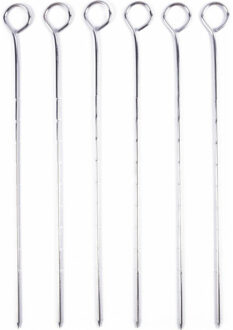 Benson BBQ/barbecue spiezen/vleespennen - 6st - van metaal - 28 cm - Barbecuespiezen