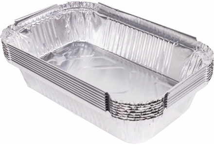 Benson BBQ grill-schalen - 8x - aluminium - 17 x 10.5 x 4 cm - barbecue / oven