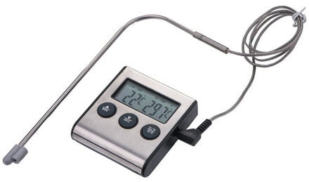 Benson BBQ Thermometer digitaal - timer functie - vleesthermometer - Vleesthermometers Zilverkleurig