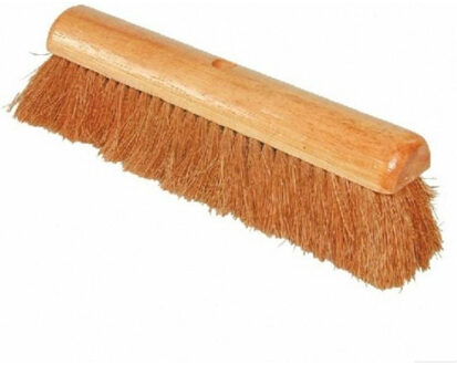 Benson Bezemkop binnen - bruin - hout - kokos borstelharen - 28 cm