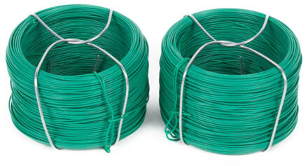 Benson Binddraad - 2x rolletjes - groen - 50 m x 0,7 mm - plantendraad