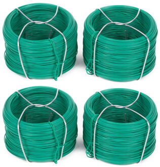 Benson Binddraad - 4x rolletjes - groen - 50 m x 0,7 mm - plantendraad