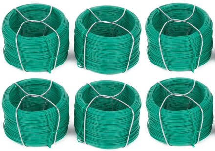Benson Binddraad - 6x rolletjes - groen - 50 m x 0,7 mm - plantendraad