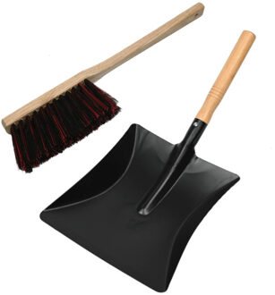 Benson Blackmagic Stoffer en blik set - Lange handveger 45 cm - zwart metalen stofblik - 23 x 44 cm