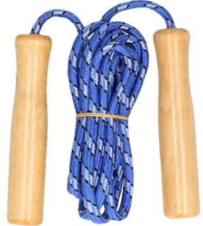 Benson Blauw springtouw met houten handvatten 236 cm