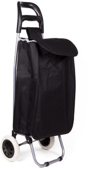 Benson Boodschappen trolley tas - inhoud 40 liter - zwart - met wielen - 32 x 21 x 92 cm