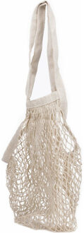 Benson Boodschappennetje - katoen - boodschappentas - compact en rekbaar - 37 cm Beige