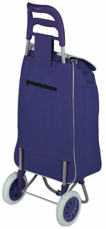 Benson Boodschappentrolley - blauw - 96 x 34 x 21 cm - 40 liter