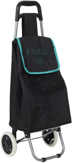 Benson Boodschappentrolley Wheeled - zwart/blauw - 94 x 34 x 27 cm - 35 liter