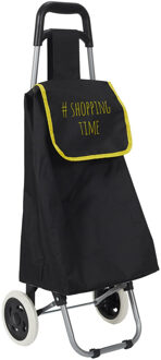 Benson Boodschappentrolley Wheeled - zwart/geel - 94 x 34 x 27 cm - 35 liter
