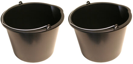 Benson Bouwemmer - 3x stuks - 12 liter - huishouderemmer met schenktuit - stevig