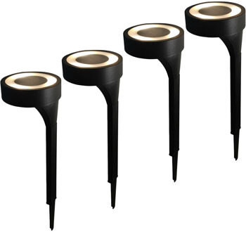 Benson Buiten lamp/solar verlichting - 4x - LED - 40 x 11 cm - tuin verlichting