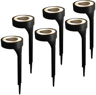 Benson Buiten lamp/solar verlichting - 6x - LED - 40 x 11 cm - tuin verlichting