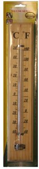 Benson Buiten thermometer hout 40 x 7 cm Bruin