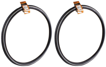 Benson Buitenband fiets - 2x - rubber - 26 inch x 1 3/8 - witte lijn