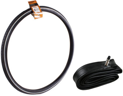 Benson Buitenband incl. binnenband fiets - rubber - 28 inch x 1 1/2 - witte lijn