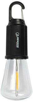 Benson Campinglamp - zwart - kunststof - 5.4 x 17.5 cm - lantaarn - oplaadbaar met karabijnhaak