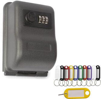 Benson Cijferslot sleutelkluis met 10x stuks sleutellabels