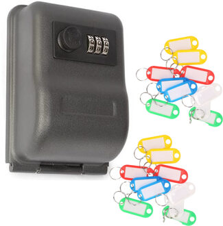 Benson Cijferslot sleutelkluis met 20x stuks sleutellabels