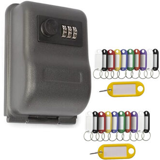 Benson Cijferslot sleutelkluis met 20x stuks sleutellabels