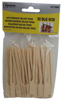 Benson Cocktail/tapas prikkers - 50x stuks - 9 cm - hout - Cocktailprikkers