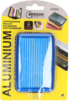 Benson Creditcardhouder - blauw - aluminium - 7 vakjes - veilig opbergen - kliksluiting