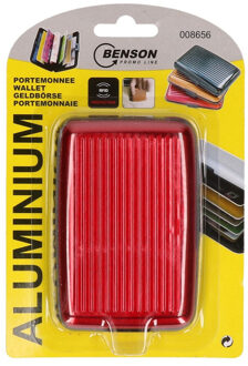 Benson Creditcardhouder - rood - aluminium - 7 vakjes - veilig opbergen - kliksluiting