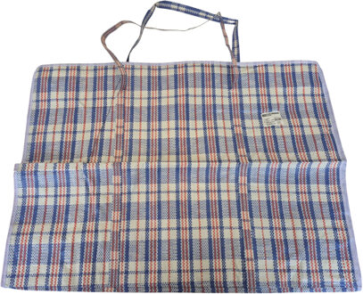 Benson Dekentas/kussentas - kunststof - blauw geruit - 80 x 58 x 28 cm- groot formaat