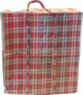 Benson Dekentas/kussentas - kunststof - geruit - 80 x 58 x 28 cm?- groot formaat Rood