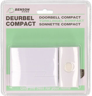Benson Deurbel - draadloos - 16 melodie?n - 30 meter bereik - wit - compact