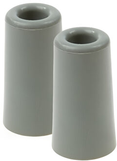 Benson Deurbuffers / deurstoppers - 2x - grijs - rubber - 75 x 40 mm - deurstop